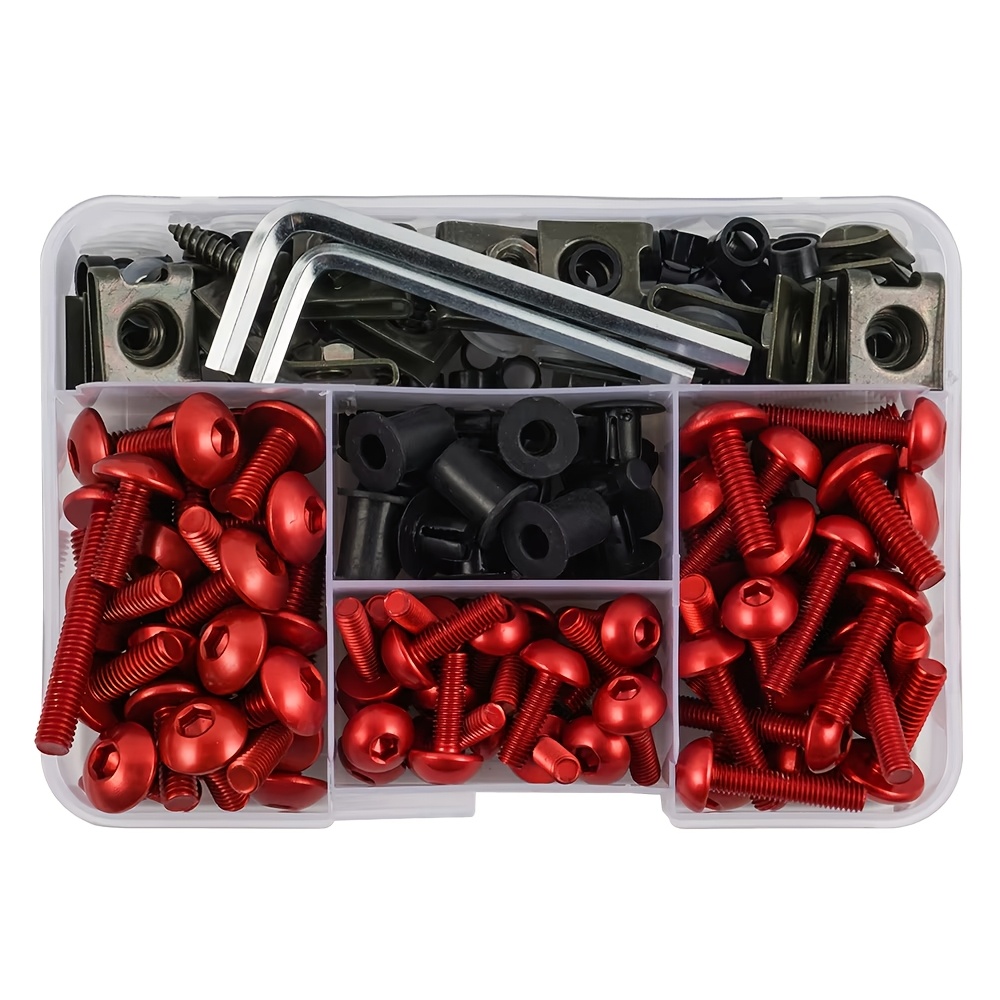 TEMU 190pcs M5 M6 Motorcycle Fairing Kit, Universal Replacement Fasteners, Compatible With For Cbr600rr Cbr900rr Cbr929rr Cbr1000rr Cbr600 F2 F3 F4,