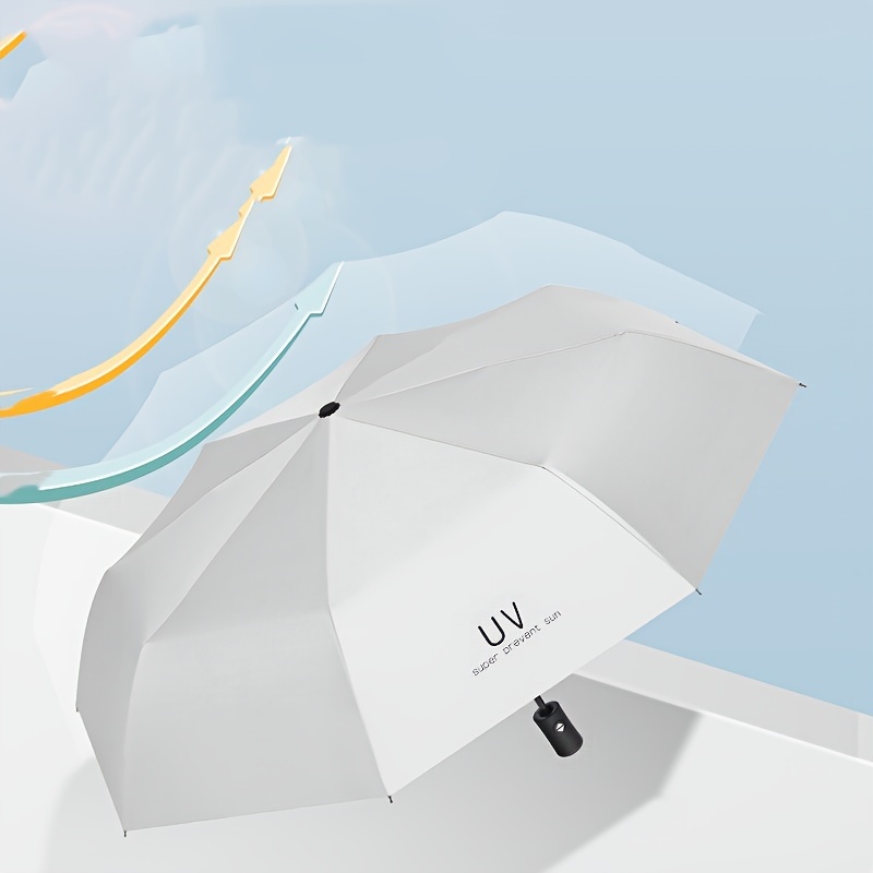 

Auto Portable Folding Umbrella With Uv Protection, Casual Rain Gear For Men's & Women's Outdoor Activities