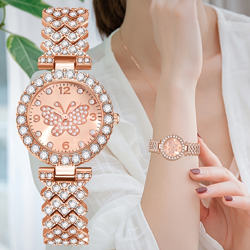 Women's Round Butterfly Quartz Watch, Ideal Gift