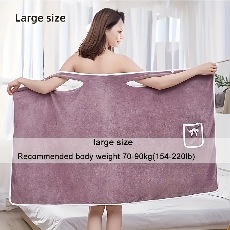 

1pc Wearable Microfiber Bath Towel With Adorable Bow, Super Soft And Absorbent Quick-dry Bathrobe For Adults, Home And Hotel