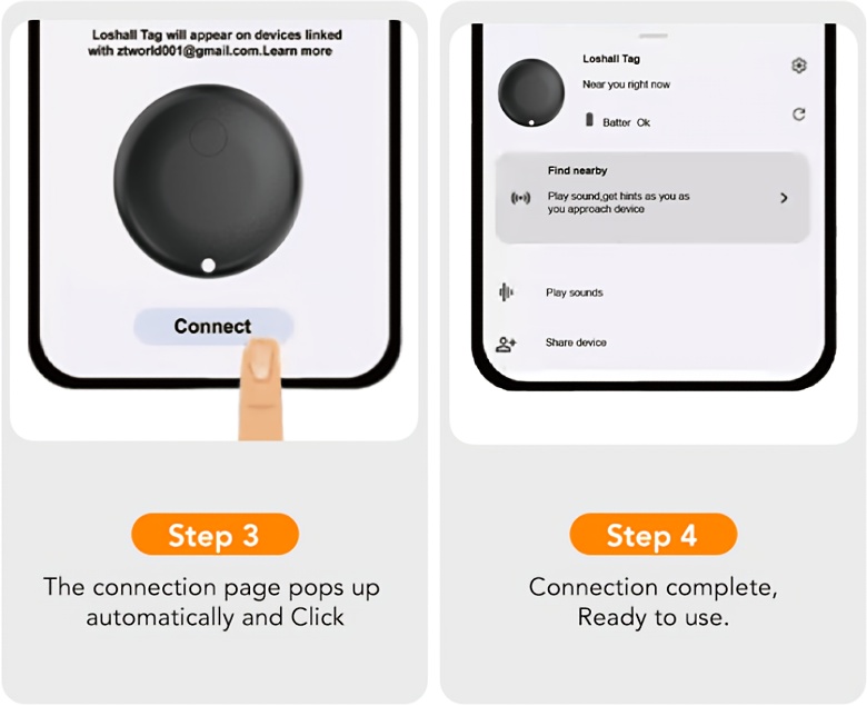 Ensemble de 4/1 pièce de traceur GPS pour véhicule, dispositif de suivi caché pour véhicule, traceur d'objet sans abonnement en utilisant Find My Smart Tag, convient aux véhicules, vélos, clés, chiens, bagages, sacs (appareils sous système Android uniquement)