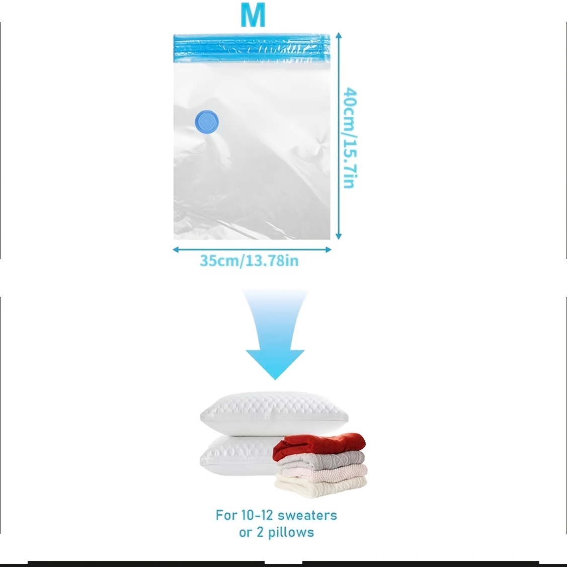 Image of 2/3/8pcs Vacuum Compression Bag Set (3 Small And 3 Medium And 2 Large) Reusable, Suitable For Bedding, Clothes, Travel Storage, - Storage Bags, Moving Storage Bags, No Electricity Required