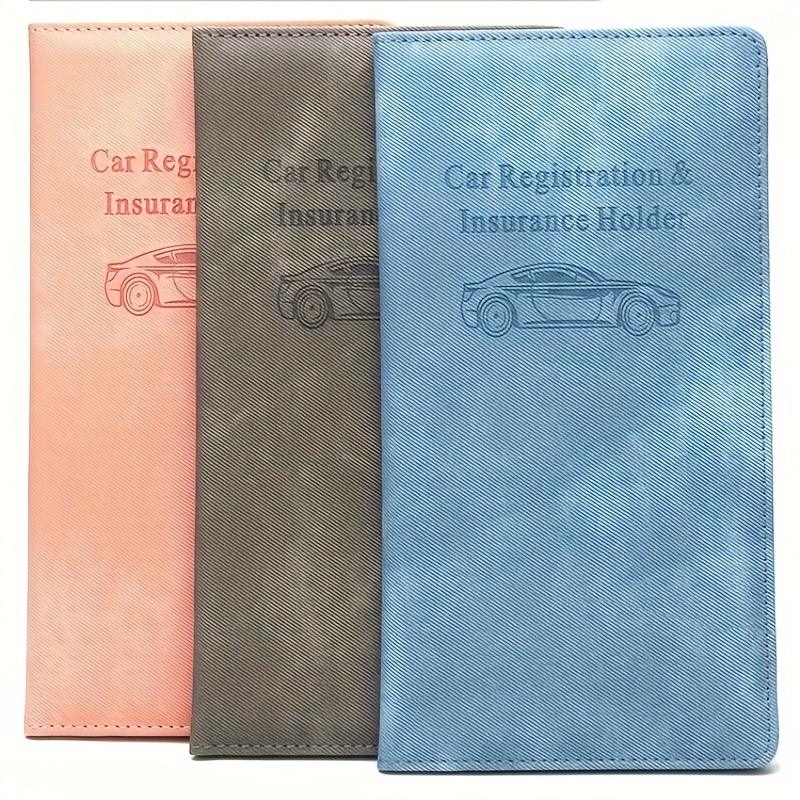 2pcs Car Insurance Registration Black Document Wallet Holder, Car Motorcycle Truck Trailer ID Card Holder