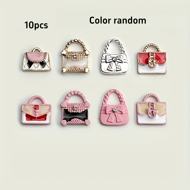Image of 10 Nail Additions In Random Colors, Cute, Sweet, Lightweight Luxury, Easy And Stylish, Handbag Nail Decorations