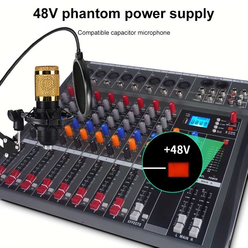 Plx6-USB 6 Channels Audio 48V Phantom Mixer - China Audio Mixer