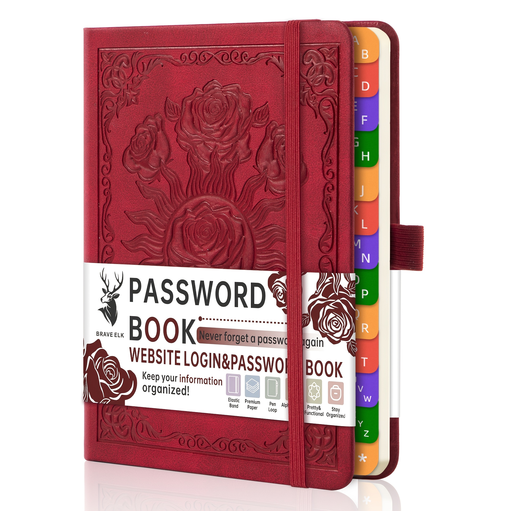 TEMU Carnet Organisateur de de Passe Internet avec Pages Alphabetiques, 15,5 cm x 12 cm, Couverture Rigide, Journal de de Passe pour Connexion aux
