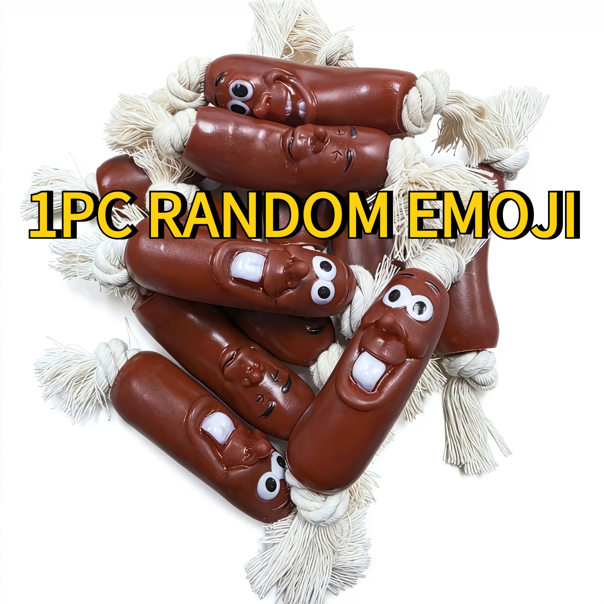 TEMU 1pc Random Pattern Dog Toys Fun Sausage Shaped Puppy Chew Toys, Interactive Training To Prevent Teething Pet Supplies