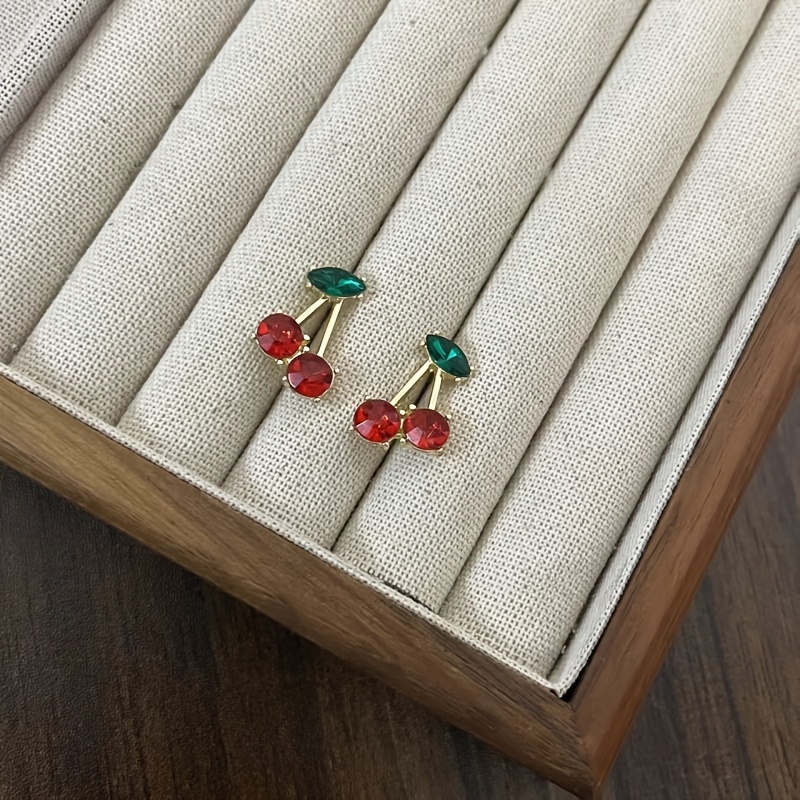 Cherry Stud Earrings, Beautiful And Elegant Ladies' Small, Delicate, And Versatile Earrings, Women's Unique Jewelry Accessories