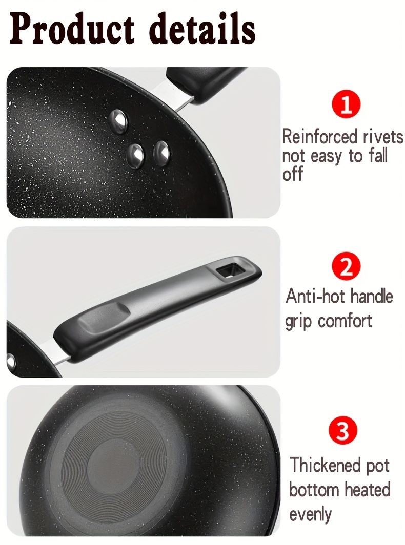 frying pan household gas stove induction cooker universal frying pan rice stone non stick pot details 7