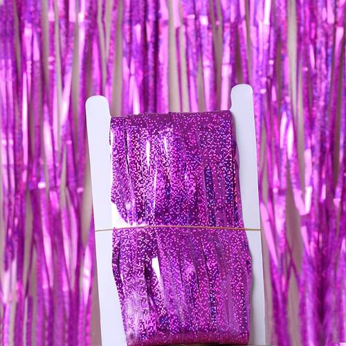 extra large foil fringe tinsel backdrop 8 2x3 25 ft 1 pack purple party decorations purple tinsel backdrop mermaid birthday decorations purple tinsel suitable for carnival new year halloween and christmas decorations