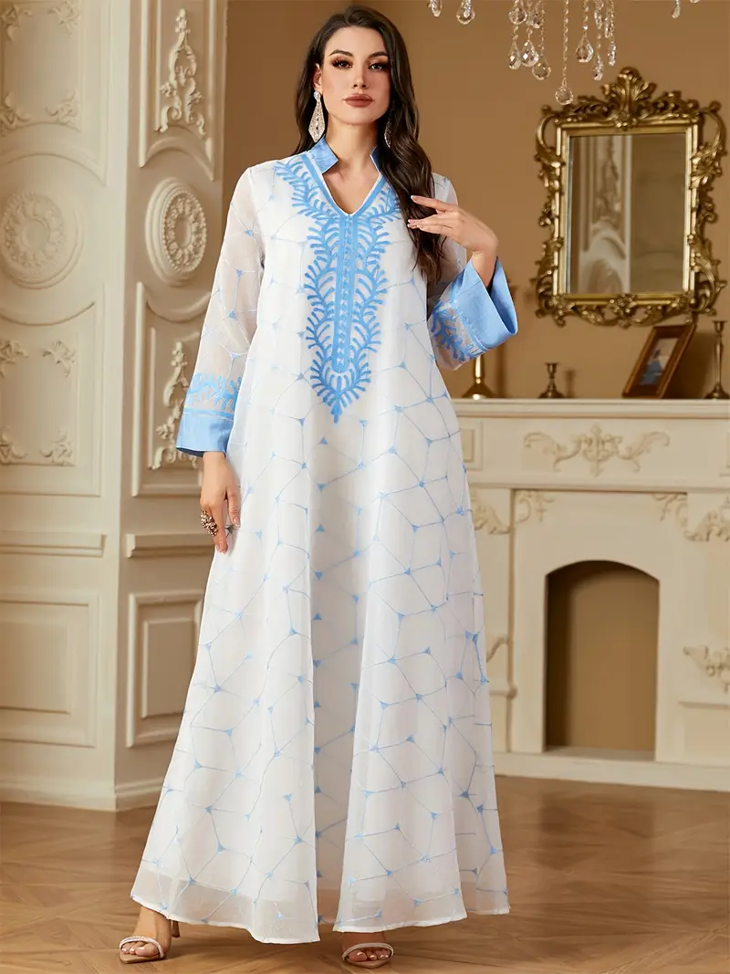 Women'S Jalabiya Ramadan Embroidery Maxi Dress Dubai Mesh * Decoration Abaya Loose Elegant Kaftan Women'S Jalabiya Ramadan Embroidery Maxi Dress Dubai Mesh * Decoration Abaya Loose Elegant Kaftan