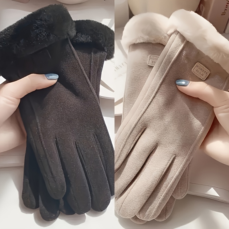 

's Thickened Gloves, Touchscreen , Gloves, And Windproof, Cycling And Driving, , Accessory