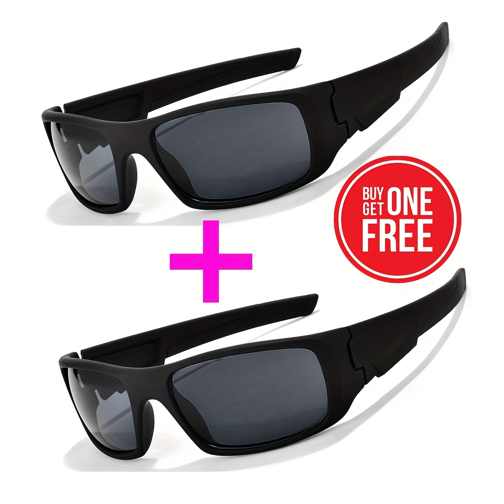 Image of 2pcs Passong Women Men Vintage Square Fashion Glasses Outdoor Eyewear Driving Cycling Wrap Around Fashion Glasses