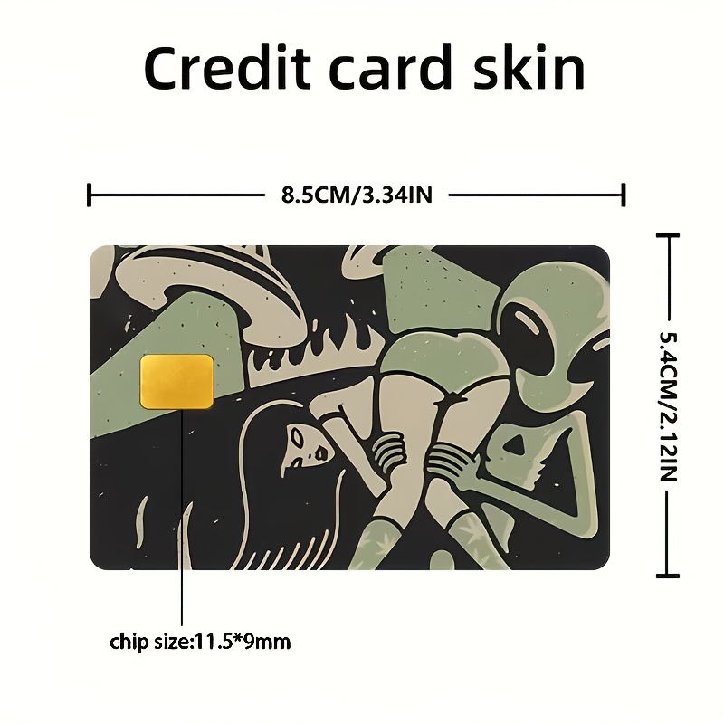 TEMU 2pcs Card Stickers - Ufo Credit Debit Card Skin Stickers - Card Protector - No Apply Card Cover Stickers For Ebt Transit Pass Cards - Durable