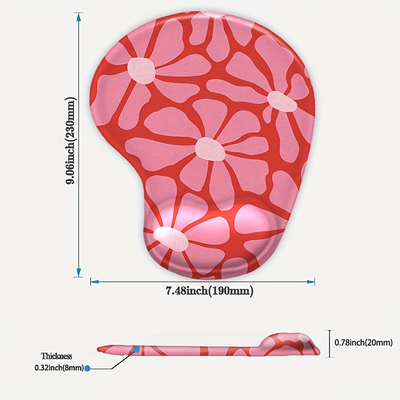 1pc Ergonomic Flower Mouse Pad, 10x9.06 Inch, Non-slip Texture, Wrist Support, Ideal For Use, Home Office Accessory | |