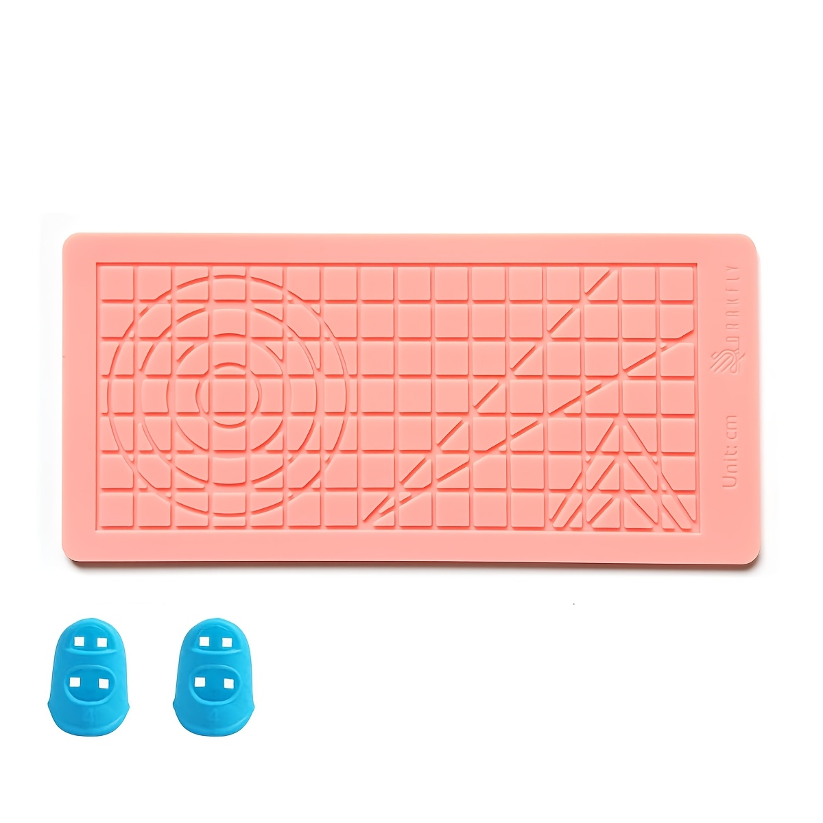 TEMU Tapis pour stylo 3D 1 pièce, tapis de 7,5x3,5 pouces en silicone pour avec pochoirs géométriques et 2 protège-doigts, tapis pour filament de