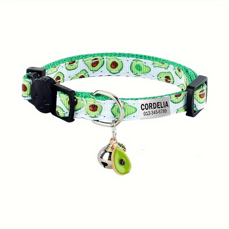 TEMU [Personalizado] 1pc Collar de perro personalizado con cintas, con campana y colgante , con placa de identificación y campana - Collar básico