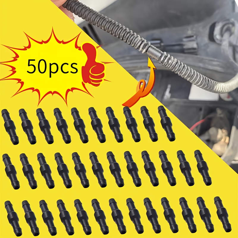 TEMU Kit de 50 piezas de boquillas rociadoras universales para limpiaparabrisas de coche con conector de manguera, accesorios de agua a presión de
