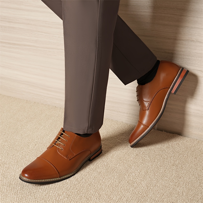 mens brown dress shoes sold on Temu United States
