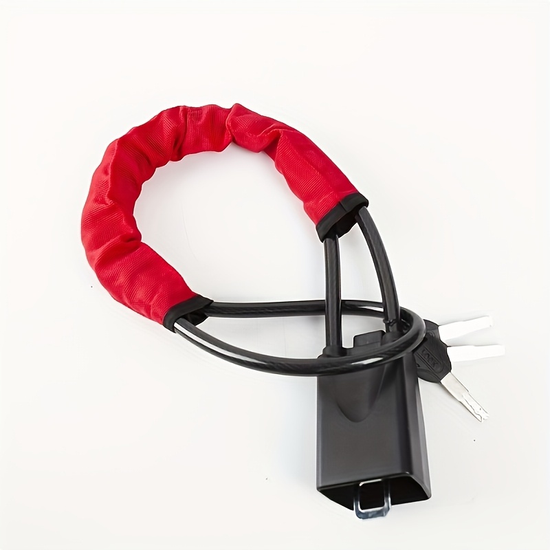 TEMU High-security Anti-theft Lock System - Reinforced Steel Cable, Multi-functional Handle Lock, And Adjustable Safety Strap Buckle For Enhanced
