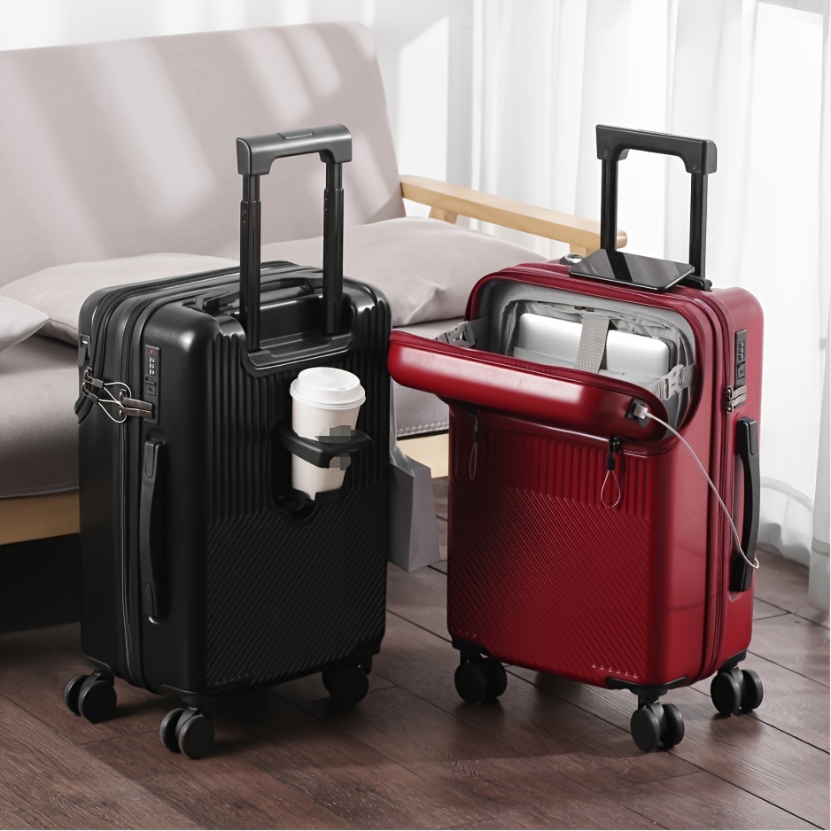 

26-inch Premium Suitcase - & Stylish Travel Luggage With Combination Lock, Spinner Wheels, And Cup Holder - Ideal For Daily Use & , Luggage For Travel