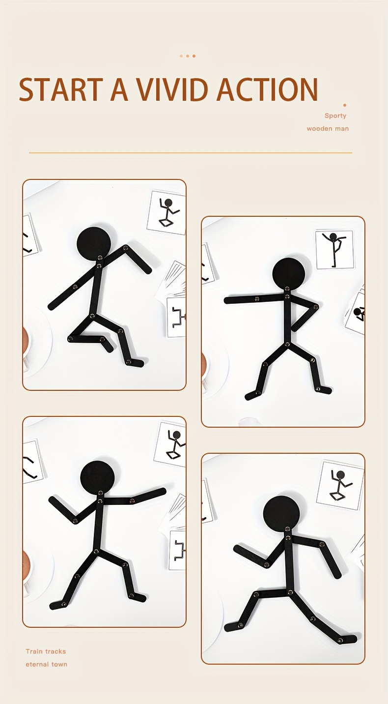 Wooden Puzzle Versatile Activity Little Wooden Figures, a Tabletop Game That Enhances Manual Skills And Promotes Parent-Child Interaction, Perfect As Gifts for Christmas, Birthdays, And Parties for Boys And Girls