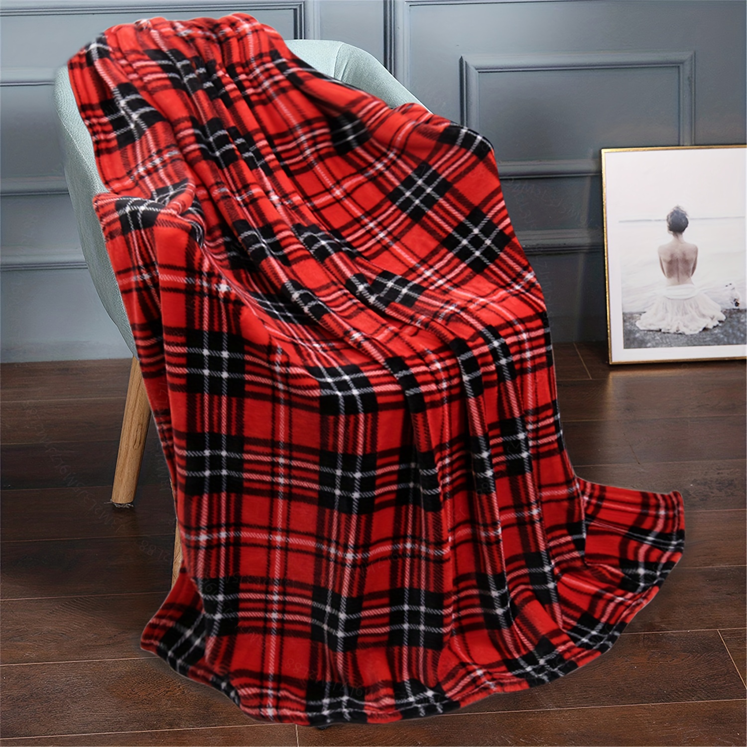 

Throw Blanket 250gsm - Wrinkle-free, & Warm For All - Bed, Couch, Sofa, Outdoor Camping - Mixed Colors, 50x60in