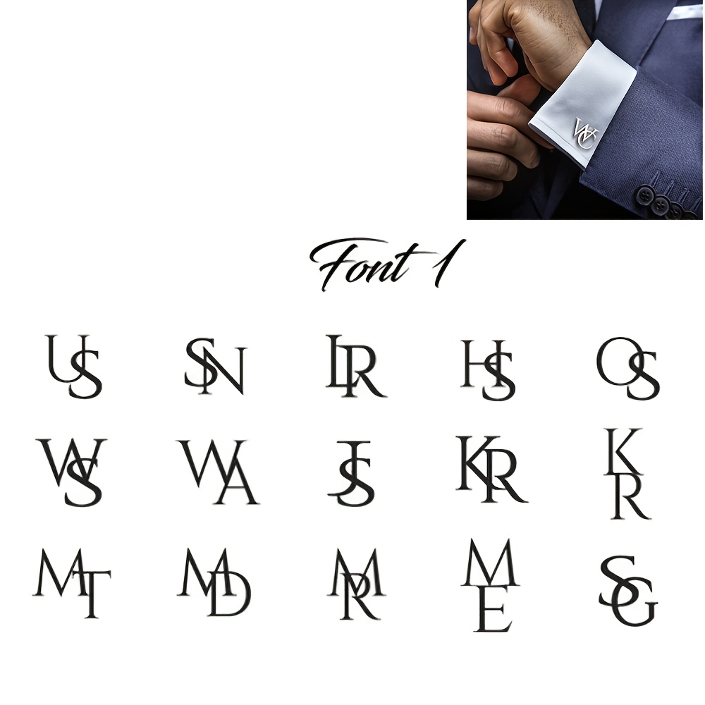 TEMU [customization] Custom Personalized Monogram Cufflinks, Wedding Groom Cufflinks, Fashion Retro Trendy Elegant Personalized Cufflinks, Suitable
