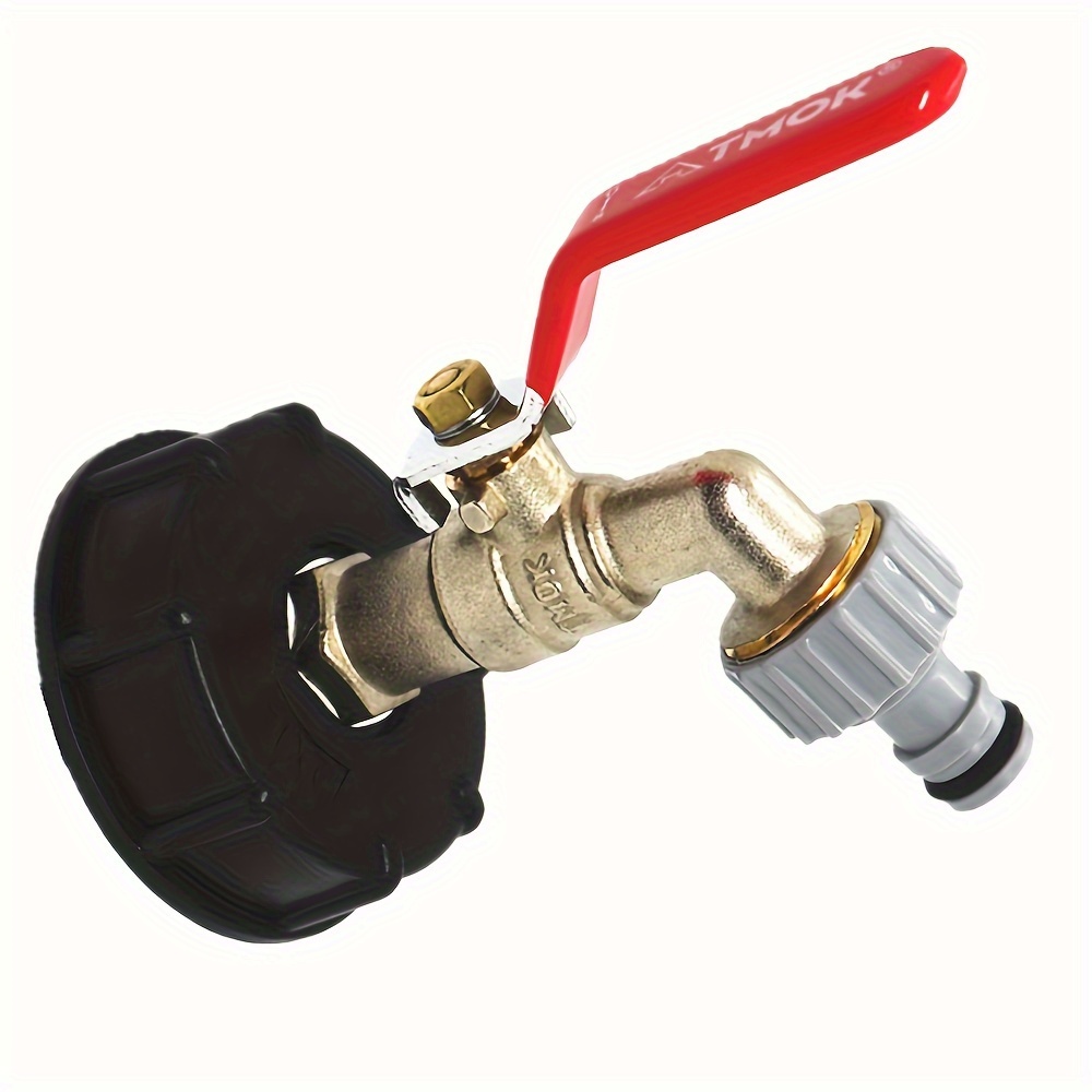 

Ibc Tote Tank Adapter With Brass Garden Hose Fitting - 1/2" Valve, Thread For Easy Installation