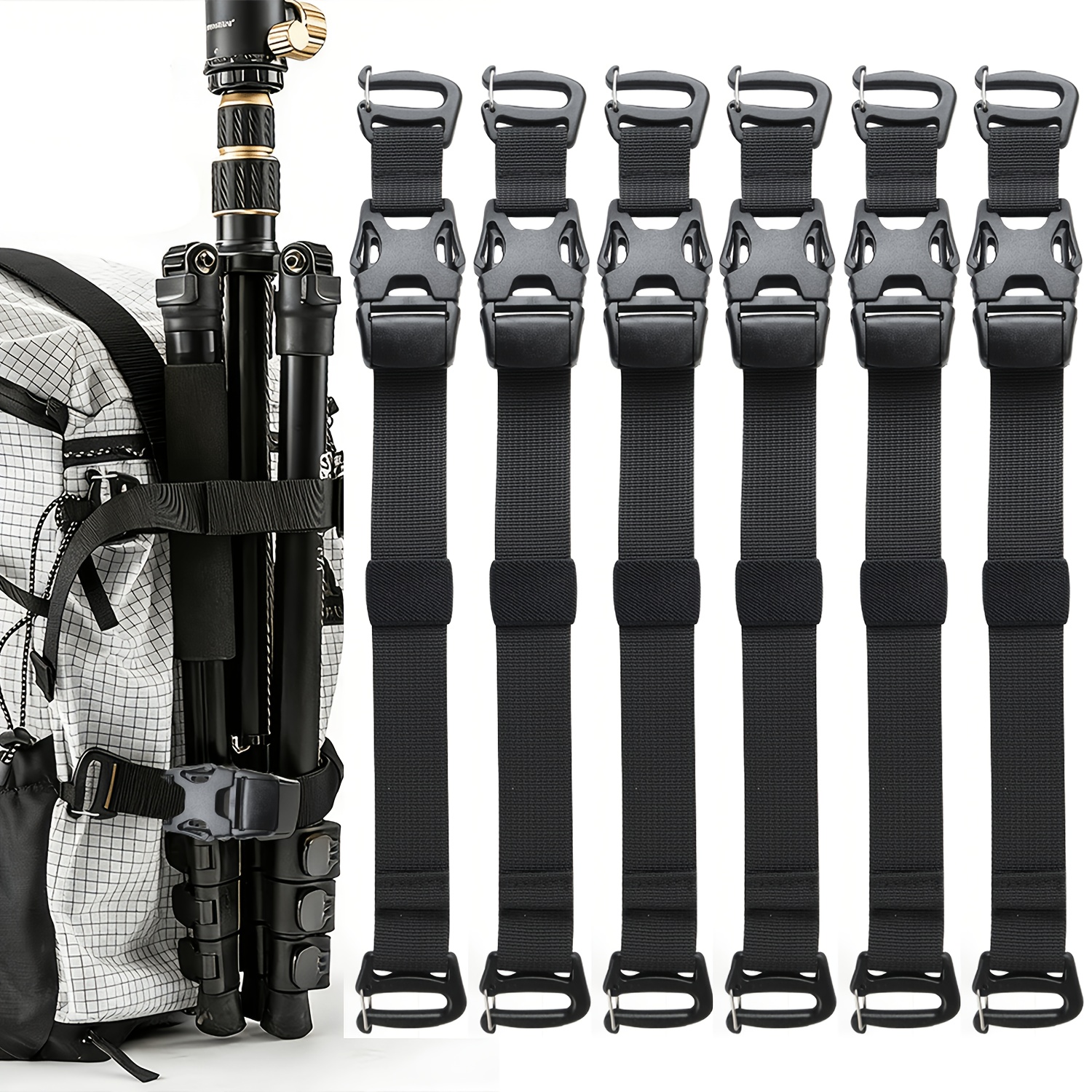 6pcs Tactical Molle System Backpack Straps and Buckles Set