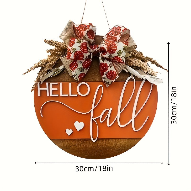 TEMU 1pc Welcome Sign For Front Door, Round Wood Welcome Sign, Welcome To Sign, Spring, Summer, Fall, Halloween, Christmas