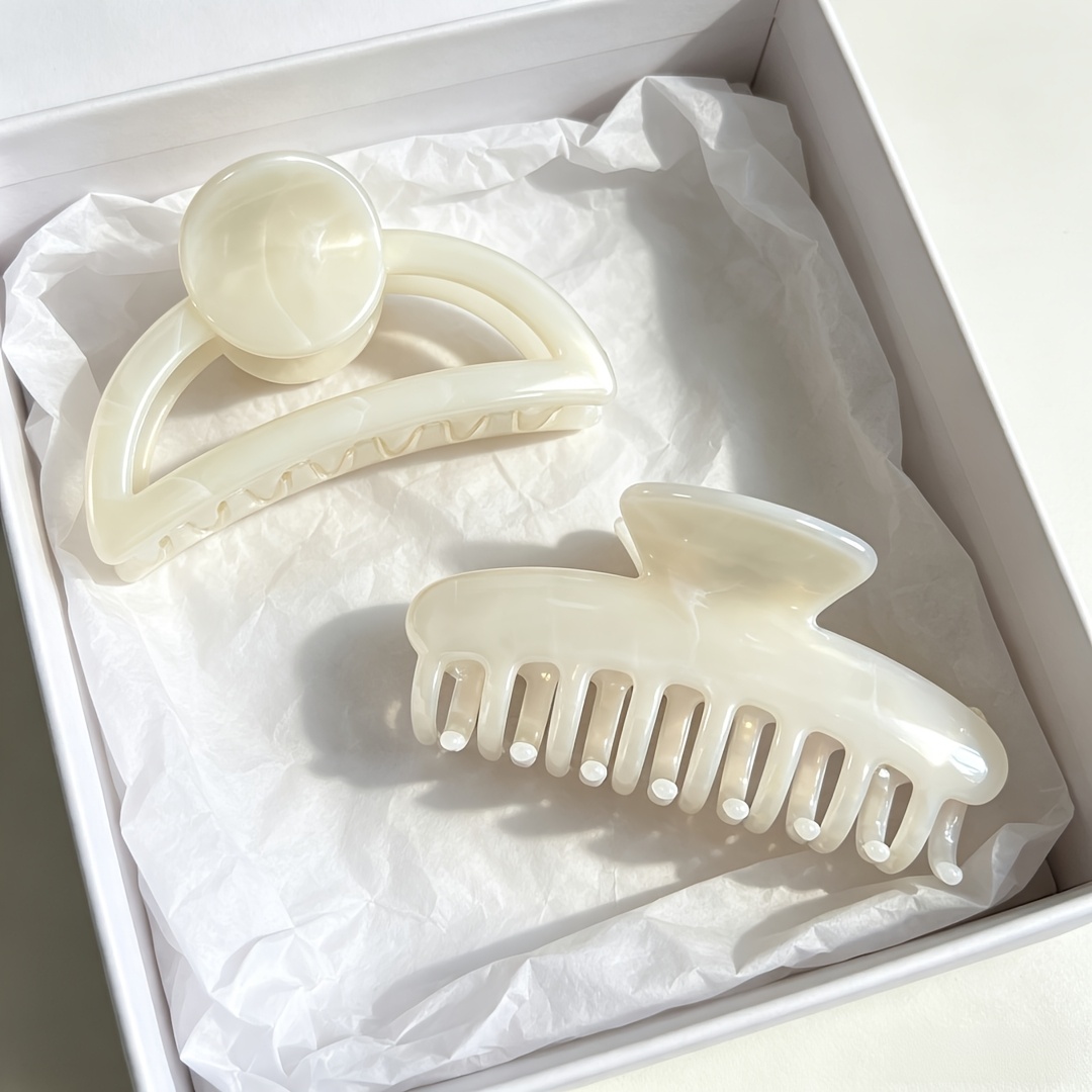 2pcs Textured Flat Dragonbone Hairpin, Medium Half-Round Clip