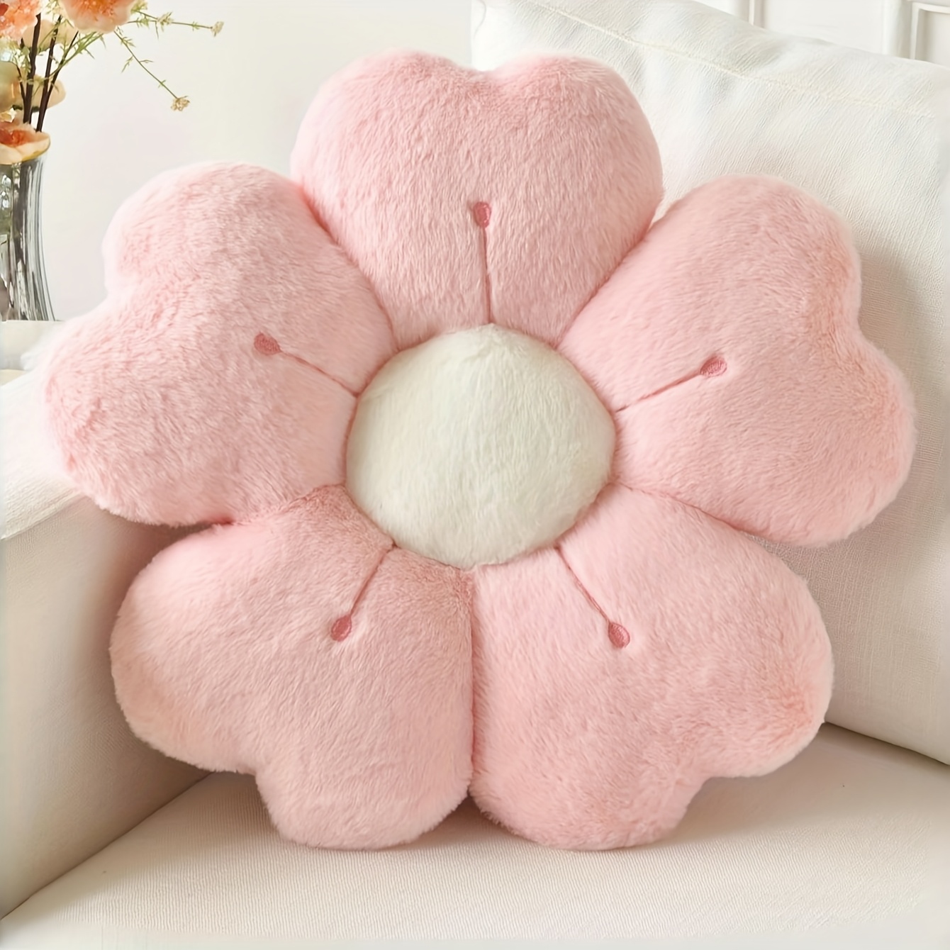Image of Flower Pillow, Flower Shaped Pillow, Camping , Decorative Pillow Bed Sofa, Cute Daisy Pillow Dorm Room Decorative Floor Seat Cushion, Women Valentine's Day Gift