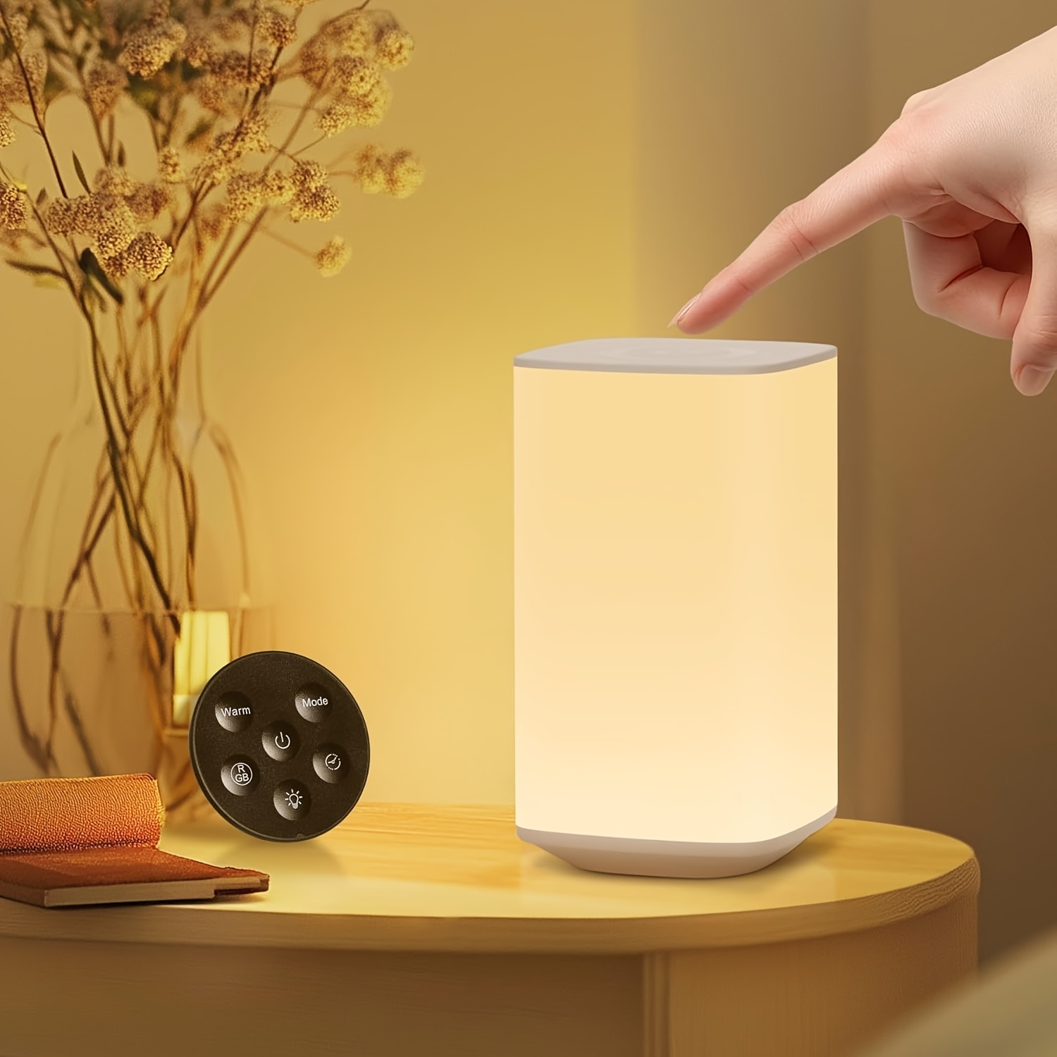 Color ring color selection light RGB, touch bedside lamp, night light/remote control desk lamp, adjustable color changing night light, timed shutdown, USB charging/suitable for bedroom, living room, party, Christmas, birthday gift atmosphere light