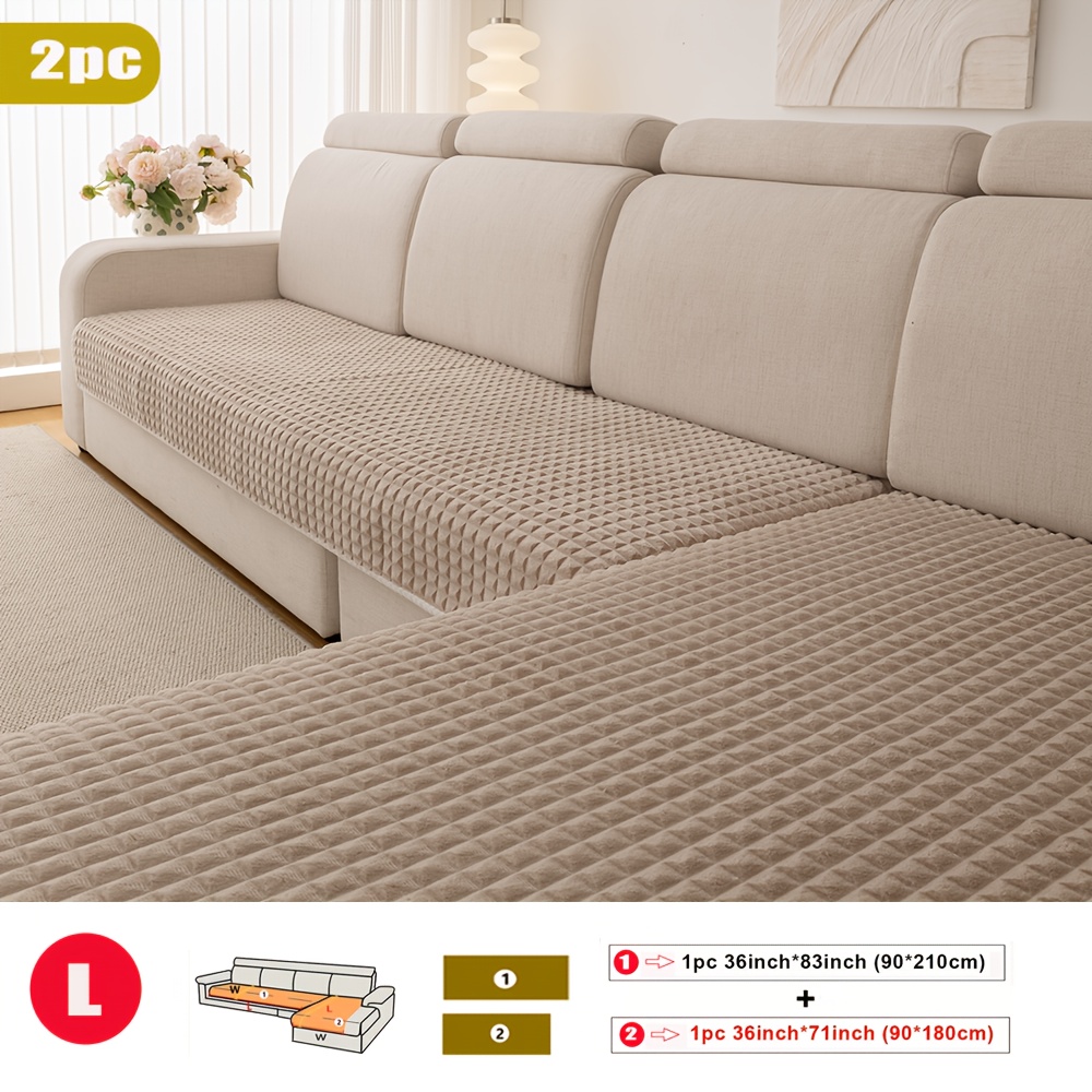 E-shop 2er-Set kleine quadratische Plüsch-Sofakissen, vielseitig, schlicht modern für alle Jahreszeiten, geeignet für L-förmige Sofas zusammengesetzte