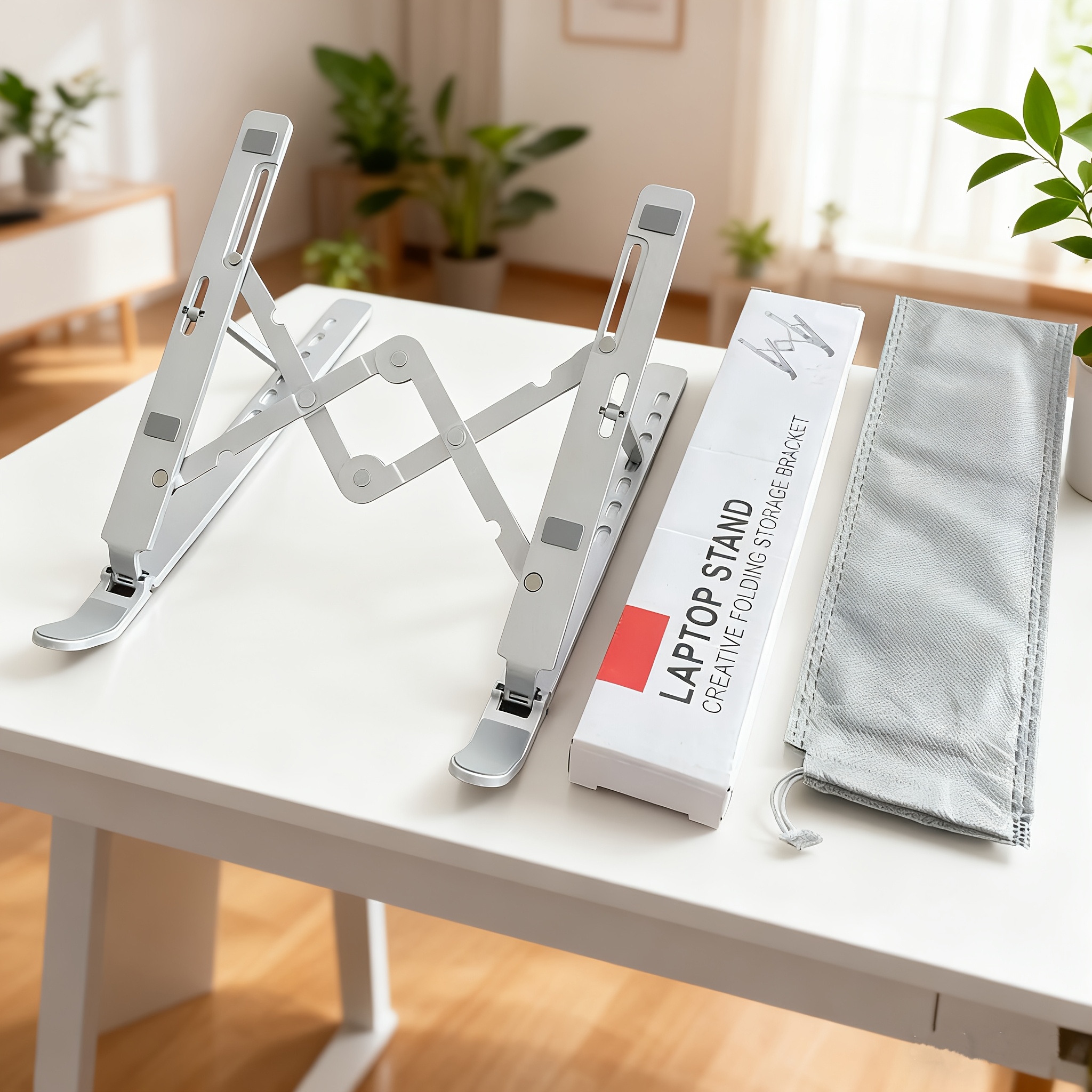 E-shop Tragbarer Laptop Ständer - Hergestellt aus Aluminiumlegierung, faltbarer Laptop Ständer, mit 7-stufiger Höhenverstellung, ergonomisches Design,