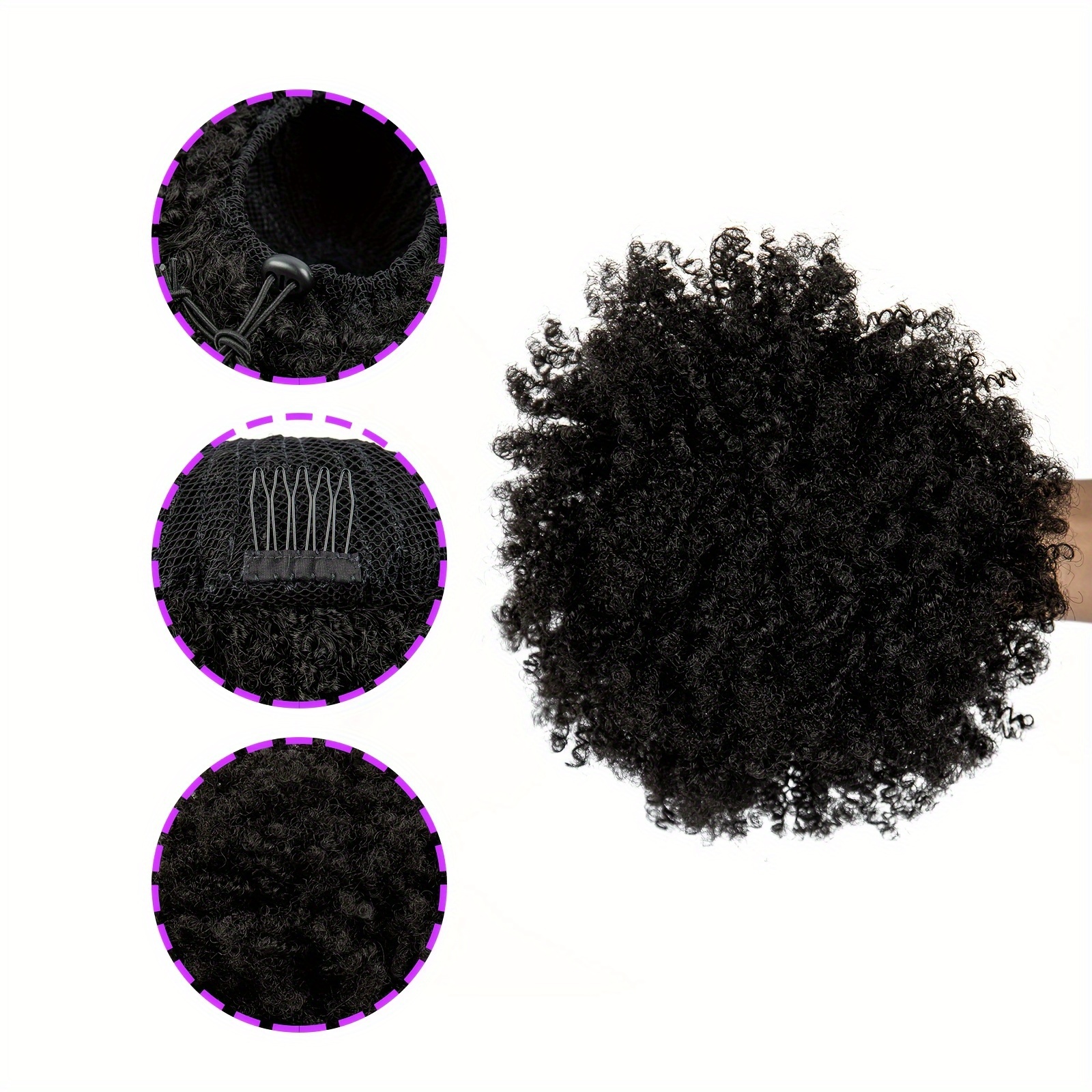 

Curly Ponytail For Women, Kinky Drawstring Ponytail , All Types Suitable, 1pc