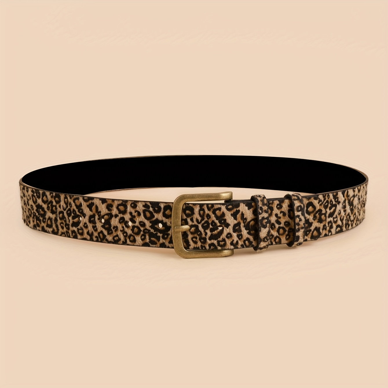 Image of 1pc Of Women's New Fashionable Sexy Leopard Print Belt, Pu Wide Vintage Belt