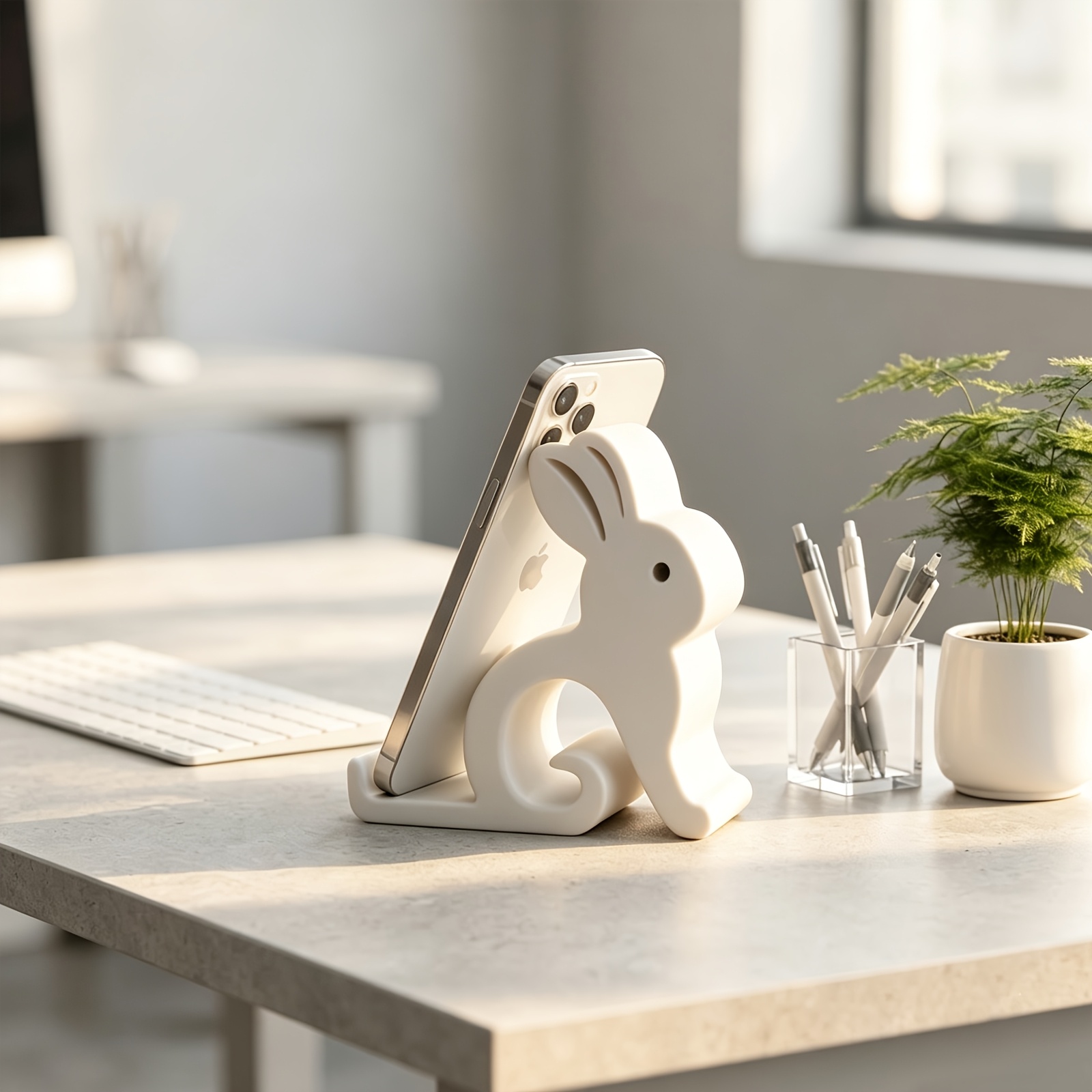 TEMU 1pc Cute Rabbit-shaped Phone Holder - Convenience And A Stylish, Exquisite Accessory. Suitable For Phones And Tablets; Perfect For Office Desks