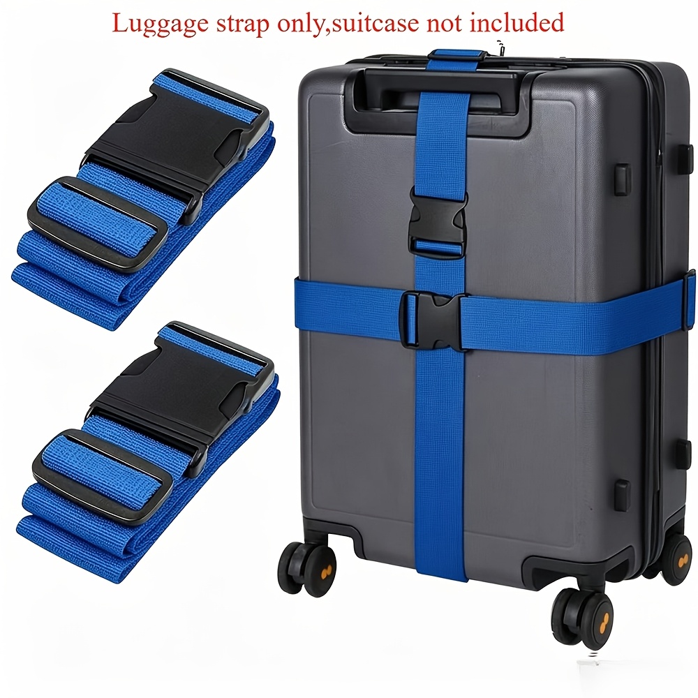 TEMU 2pcs Sangles de Bagage TSA à Boucle en Plastique, Adaptées aux Valises et Sacs à Main - Corde de Voyage Anti-Vol à Boucle, avec Code de Couleur