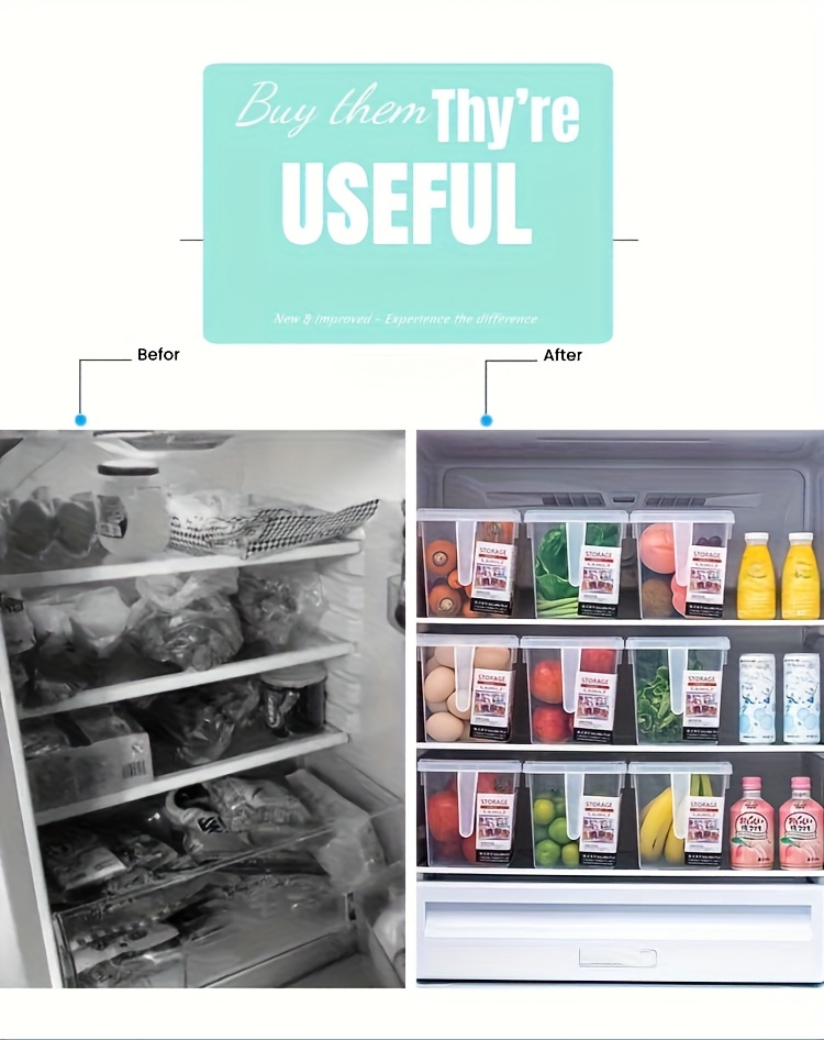 4 vnt. rinkinys itin didelių daugiafunkcinių šaldytuvo laikymo indų, tinkami vaisiams, daržovėms, mėsai ir kitiems maisto produktams laikyti, su dangčiu, itin didelės talpos, sukraunami, skaidri medžiaga, kad būtų matoma turinys, su rankena lengvam nešiojimui, idealūs namų šaldytuvams, virtuvėms