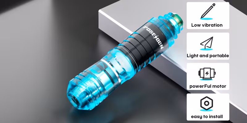 poseidon tattoo v5 tattoo pen kit poseidon battery tattoo pen with extra battery 1400mah tattoo gun kit with tattoo power supply and 10pcs tattoo cartridge needles complete tattoo kit 11 inks tattoo supplies for beginners Product details 3