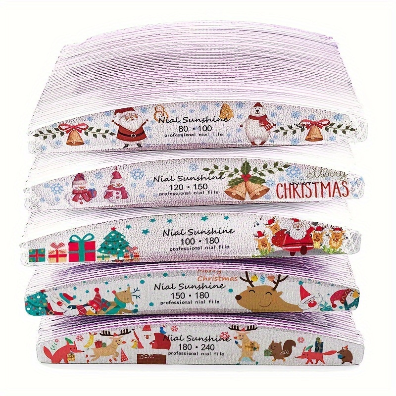 Christmas Nail Files and Buffers Set with Mixed Grits