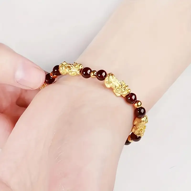 fashionable pixiu charm bracelet with stone beads unisex bringing jewelry 1pc no handcrafted accessory for details 2