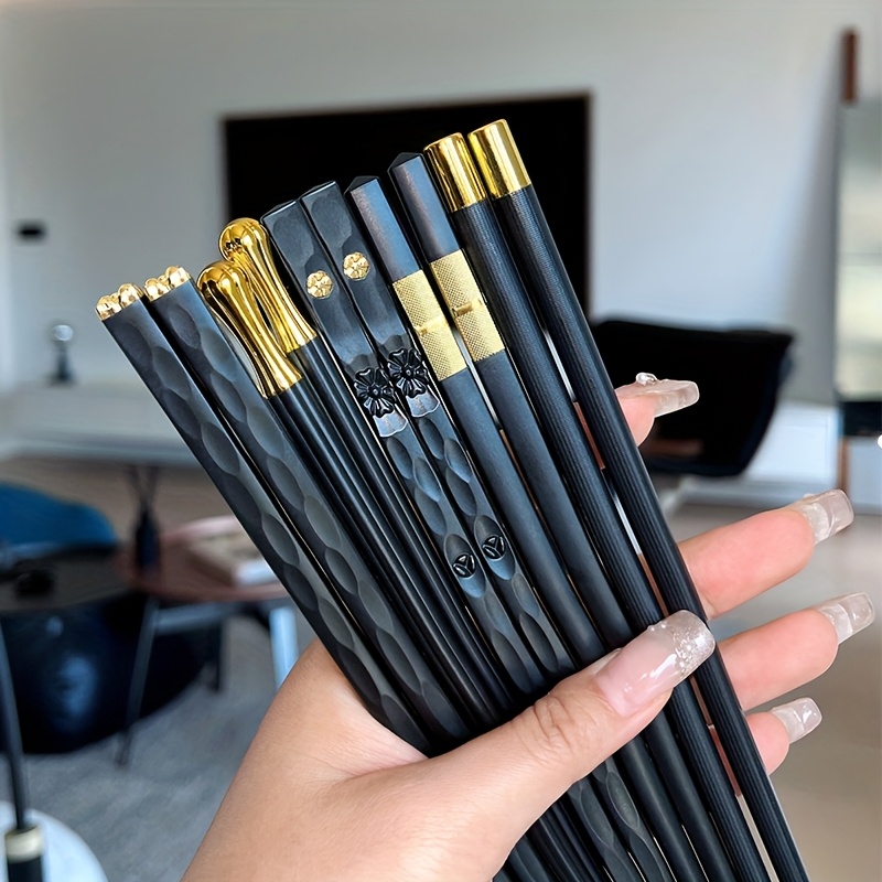 5 pairs of   home alloy divided dining chopsticks durable and stylish elderly utensils unique   gifts for   suitable for commercial   easter ramadan christmas