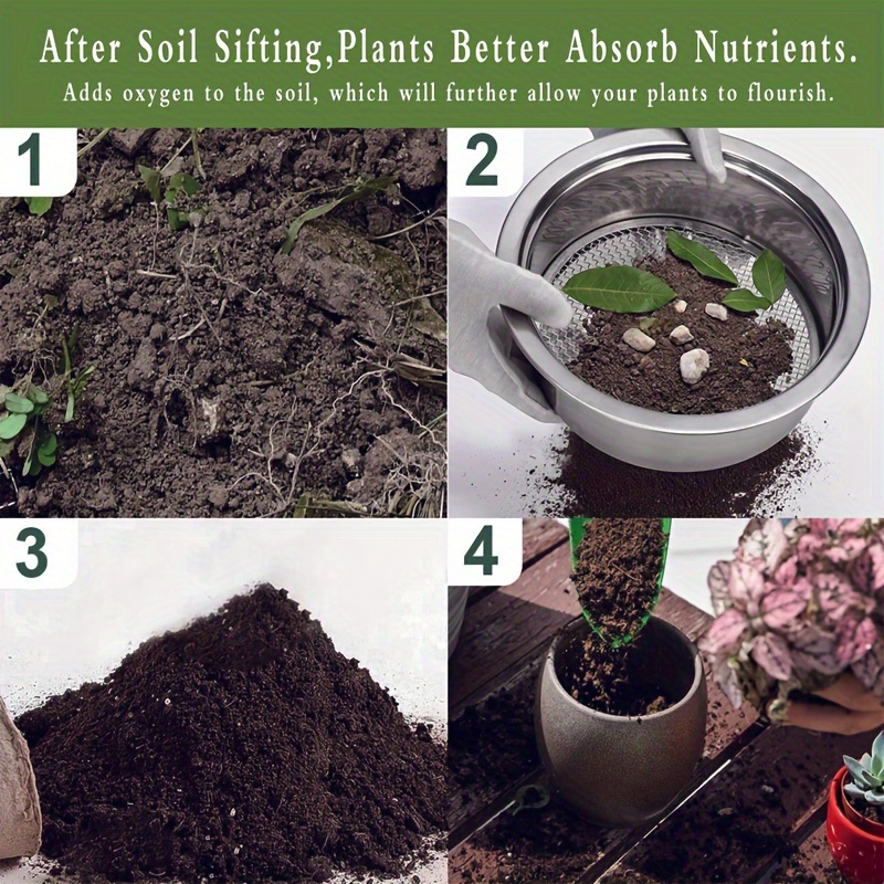 Rock Garden Sieve Soil Sifter 3, Round Plastic Gardening Soil Sifting