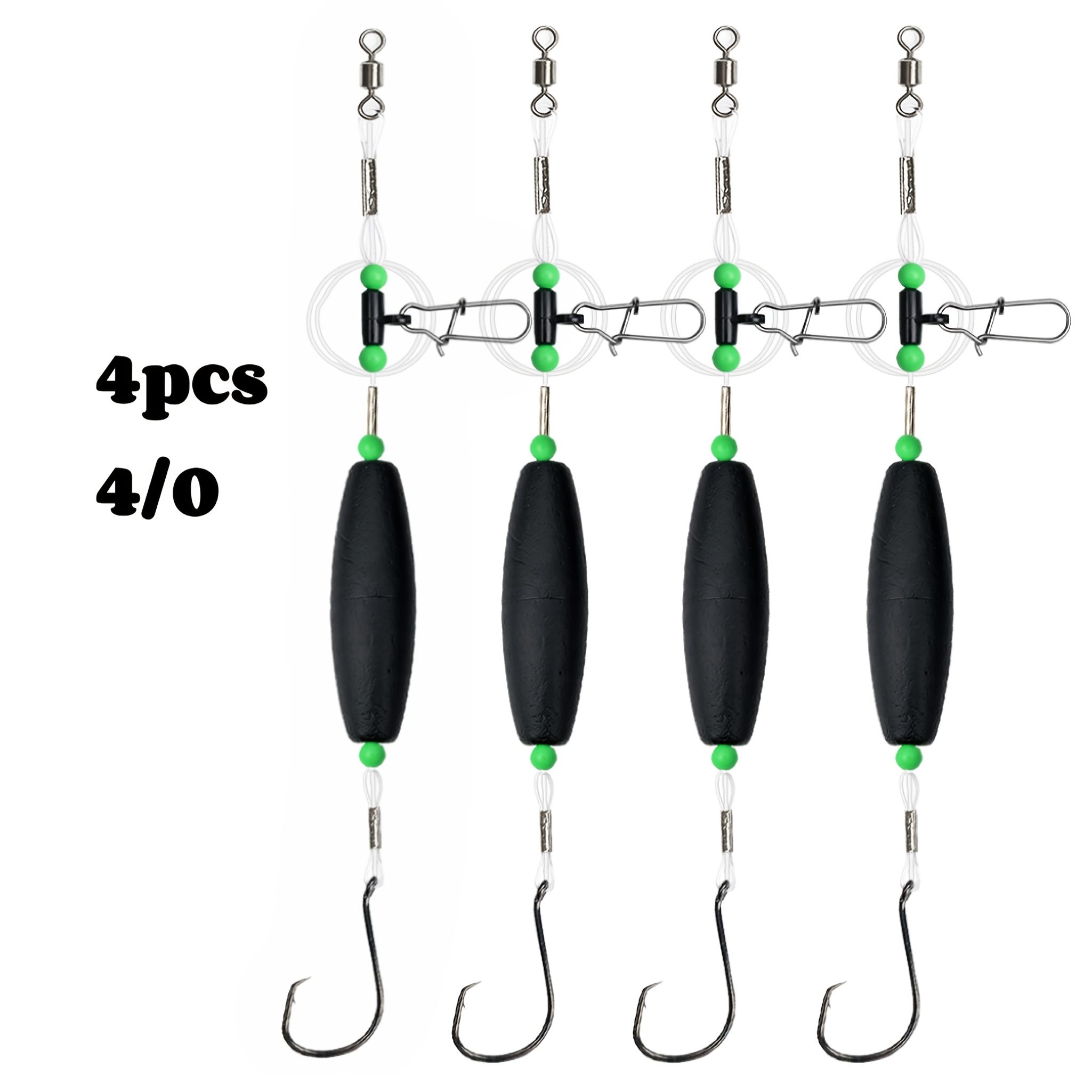 E-shop 4er-Pack Schwimmende Angelrute mit Haken, Vorgebundene Wobbler-Set für Wels, Kabelsalatfreies Long Casting Rig, Hochschwimmender Wobbler für