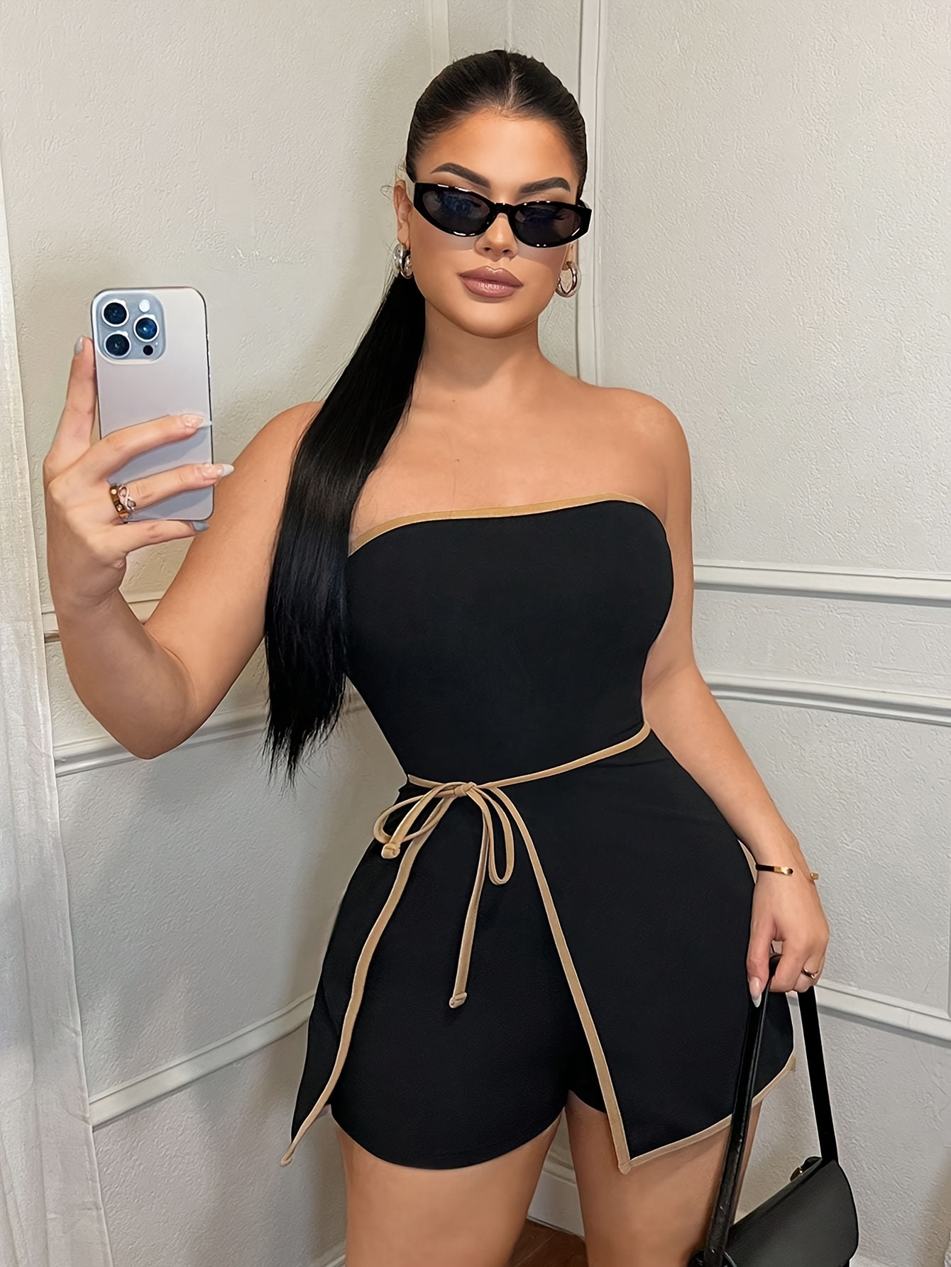 Vestido Mono de Verano Casual para Mujer con Detalles de Bloques de Color - Imagen 4