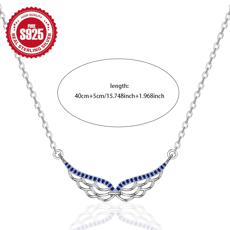 S925 Sterling Silver Angel Wing Necklace — Gift for Her
