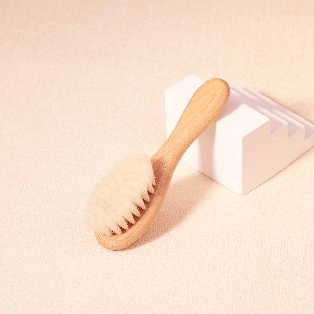 

Brosse à cheveux en poils de chèvre pour cheveux normaux - 1 paquet de plumeau à col souple avec manche en bois de hêtre pour salon et usage domestique